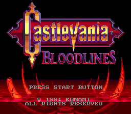 Castlevania - Bloodlines (USA) Title Screen